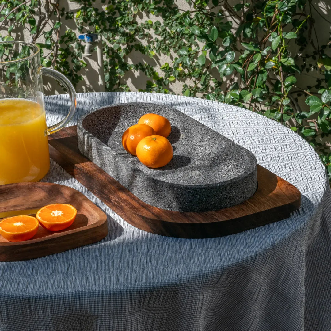 Bowls de Madera de Parota y Piedra Volcánica