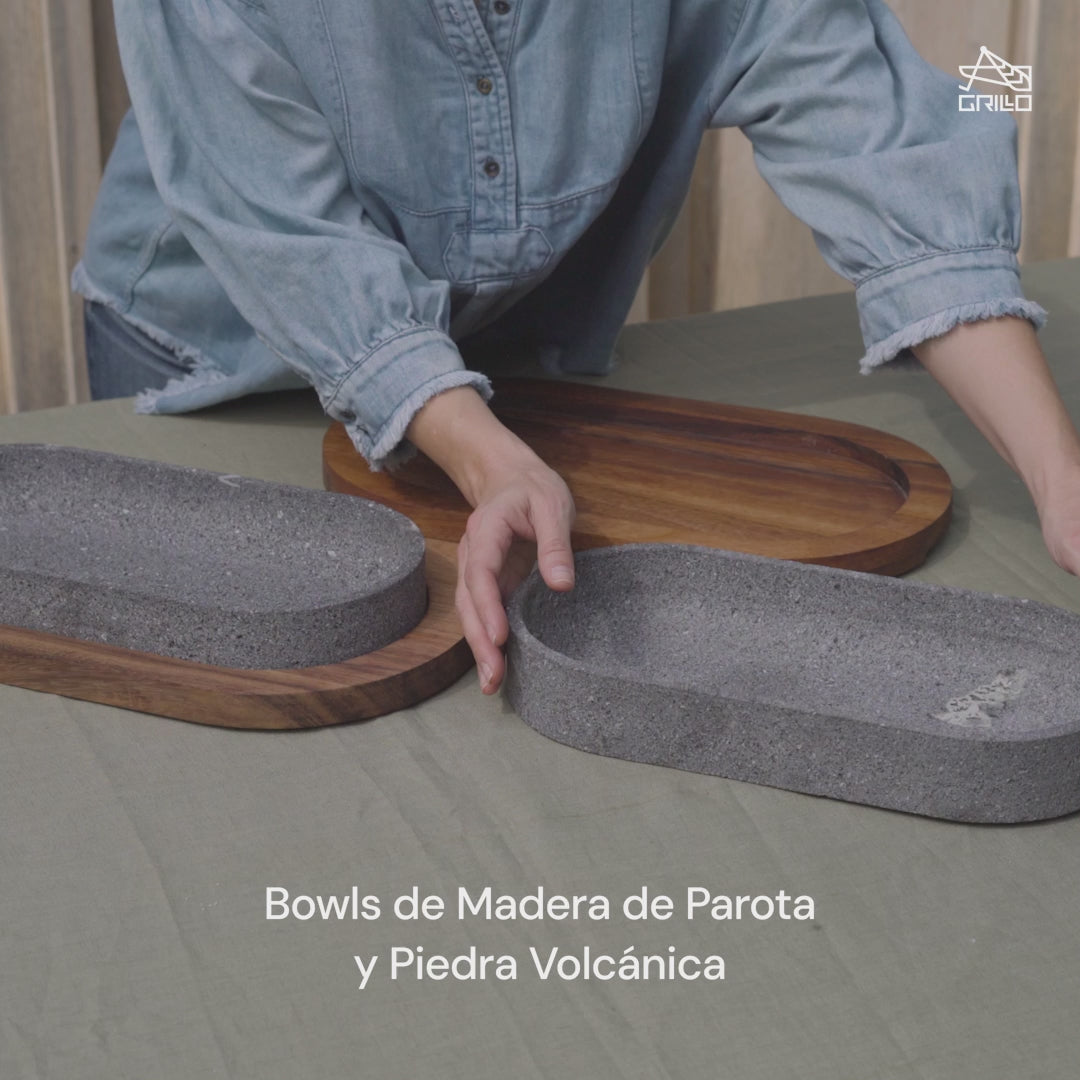 Bowl de Madera de Parota y Piedra Volcánica Assus