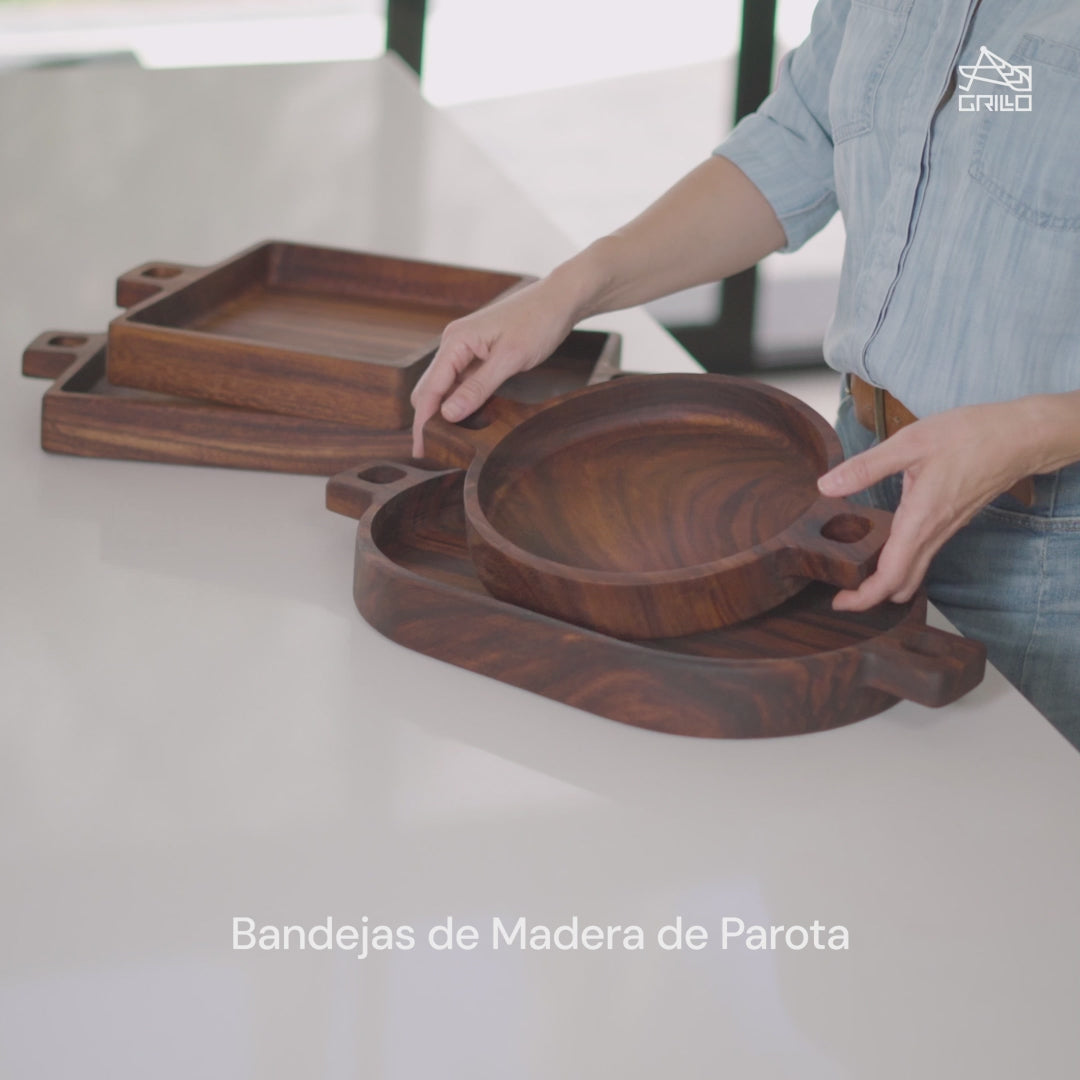 Bandeja de Madera de Parota Cuadrada Cazu